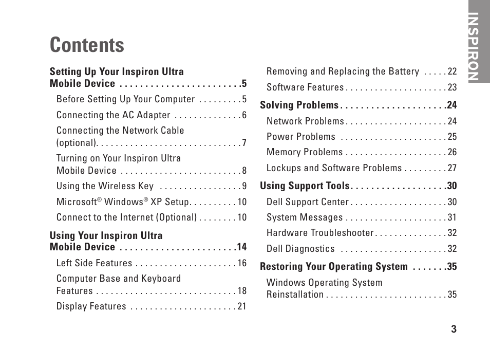Dell Inspiron Mini 9 (910, Late 2008) User Manual | Page 5 / 66
