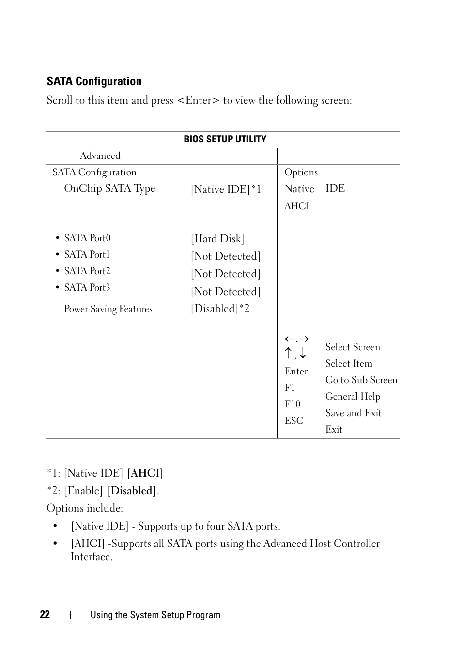 Sata configuration | Dell PowerEdge C5125 User Manual | Page 22 / 100