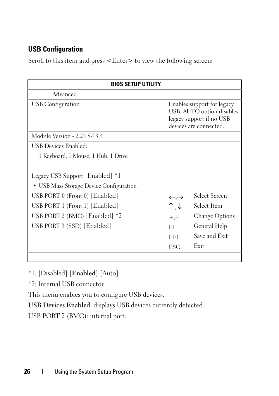 Usb configuration | Dell PowerEdge C5125 User Manual | Page 26 / 100