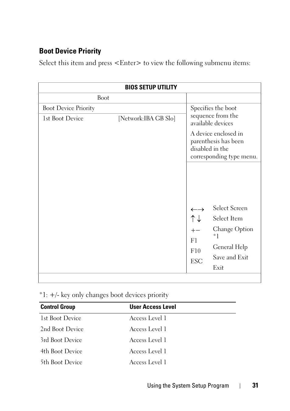 Boot device priority | Dell PowerEdge C5125 User Manual | Page 31 / 100