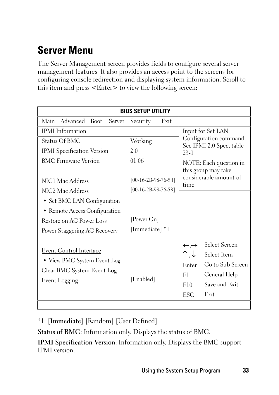 Server menu | Dell PowerEdge C5125 User Manual | Page 33 / 100