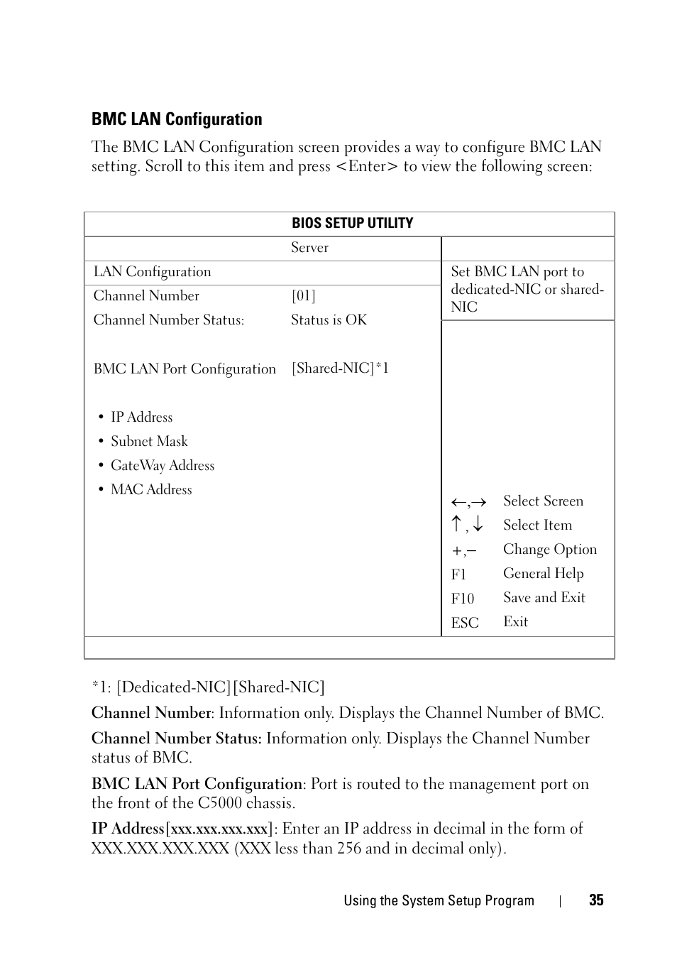 Bmc lan configuration | Dell PowerEdge C5125 User Manual | Page 35 / 100