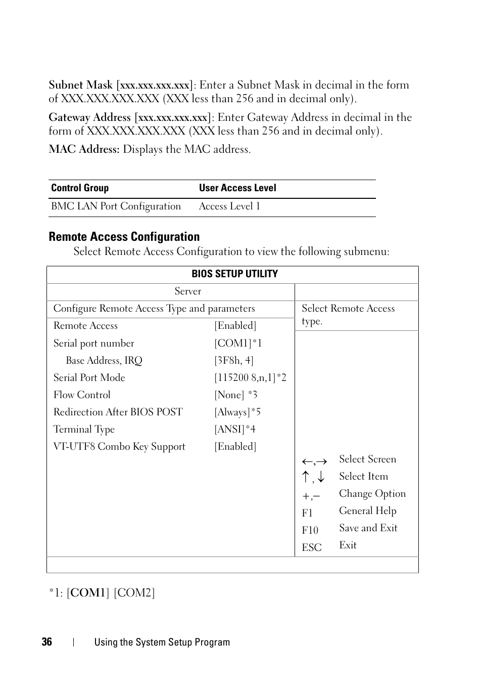 Remote access configuration | Dell PowerEdge C5125 User Manual | Page 36 / 100