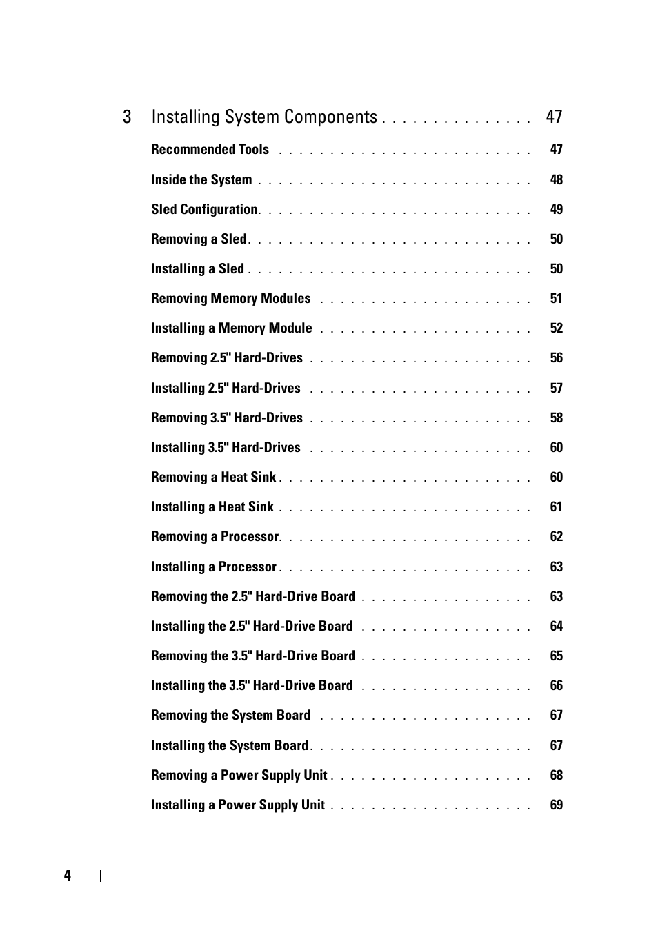 3 installing system components | Dell PowerEdge C5125 User Manual | Page 4 / 100