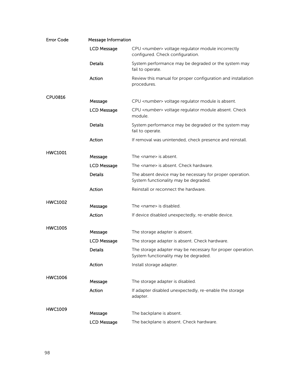 Dell PowerEdge M820 (for PE VRTX) User Manual | Page 98 / 154