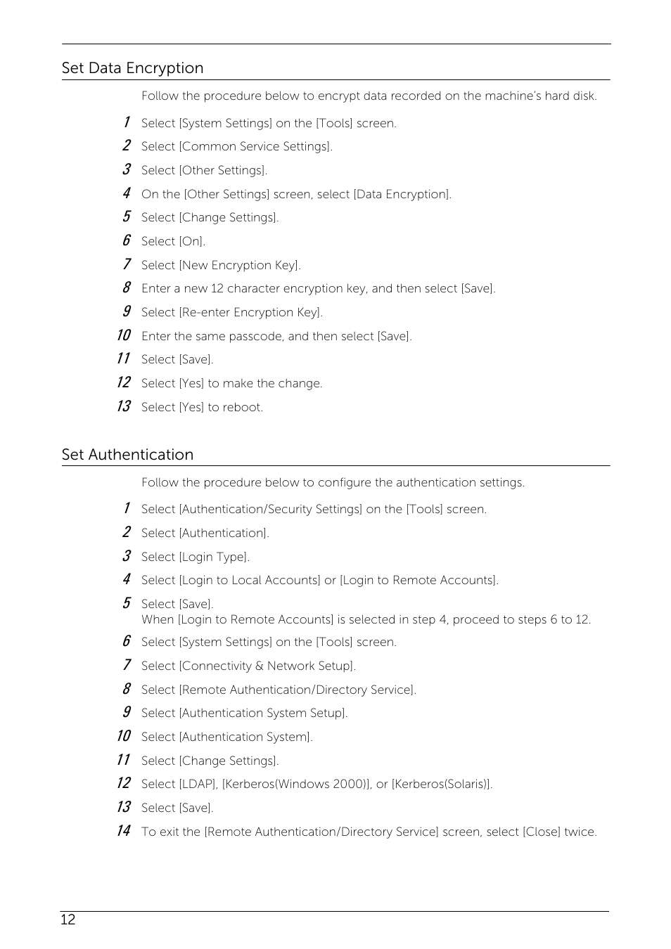 Set data encryption, Set authentication, Set data encryption set authentication | Dell C7765DN MFP Color Laser Printer User Manual | Page 12 / 27