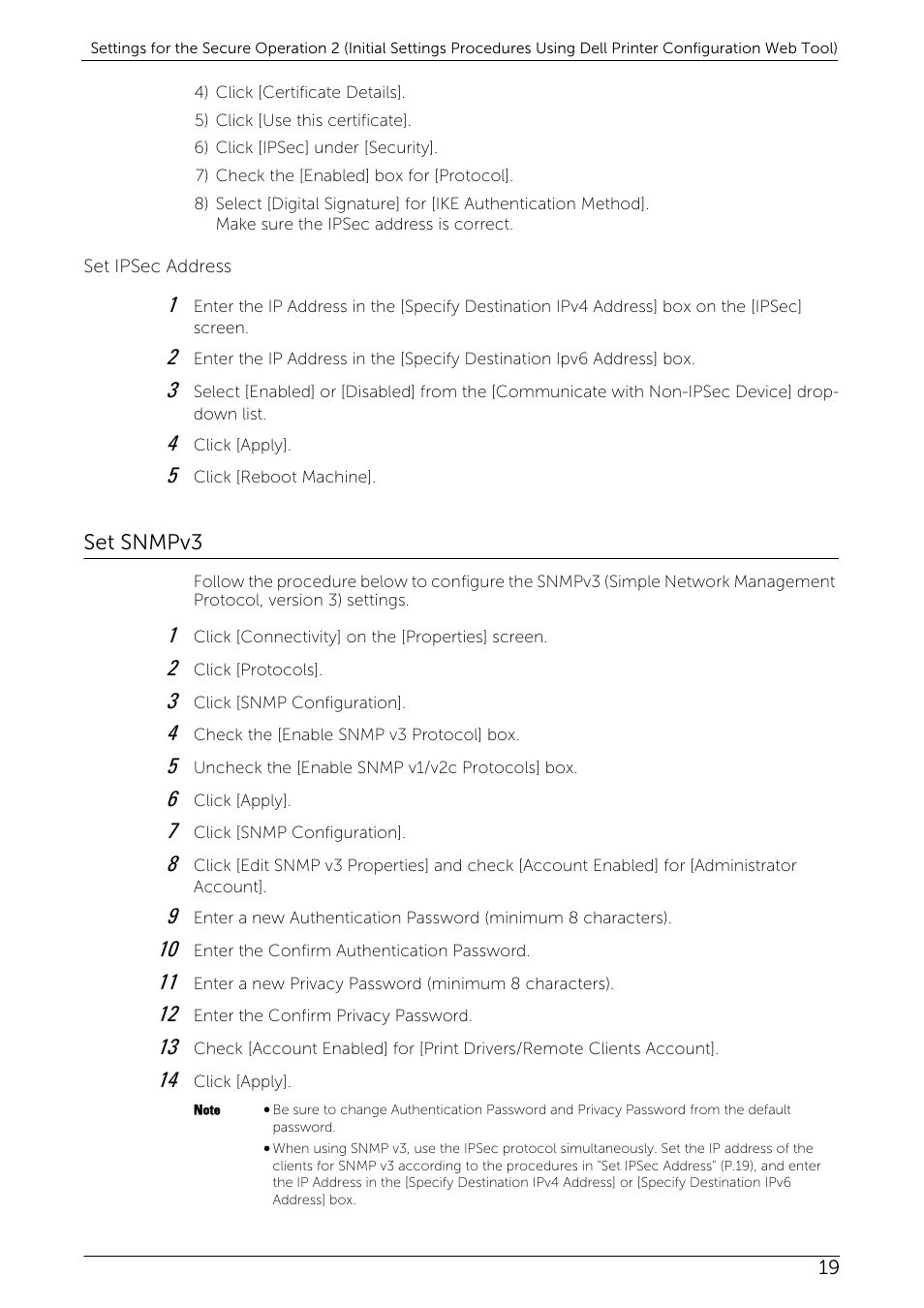 Set snmpv3 | Dell C7765DN MFP Color Laser Printer User Manual | Page 19 / 27