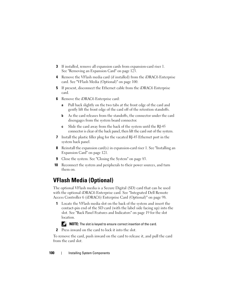 Vflash media (optional) | Dell DX6000 User Manual | Page 100 / 198