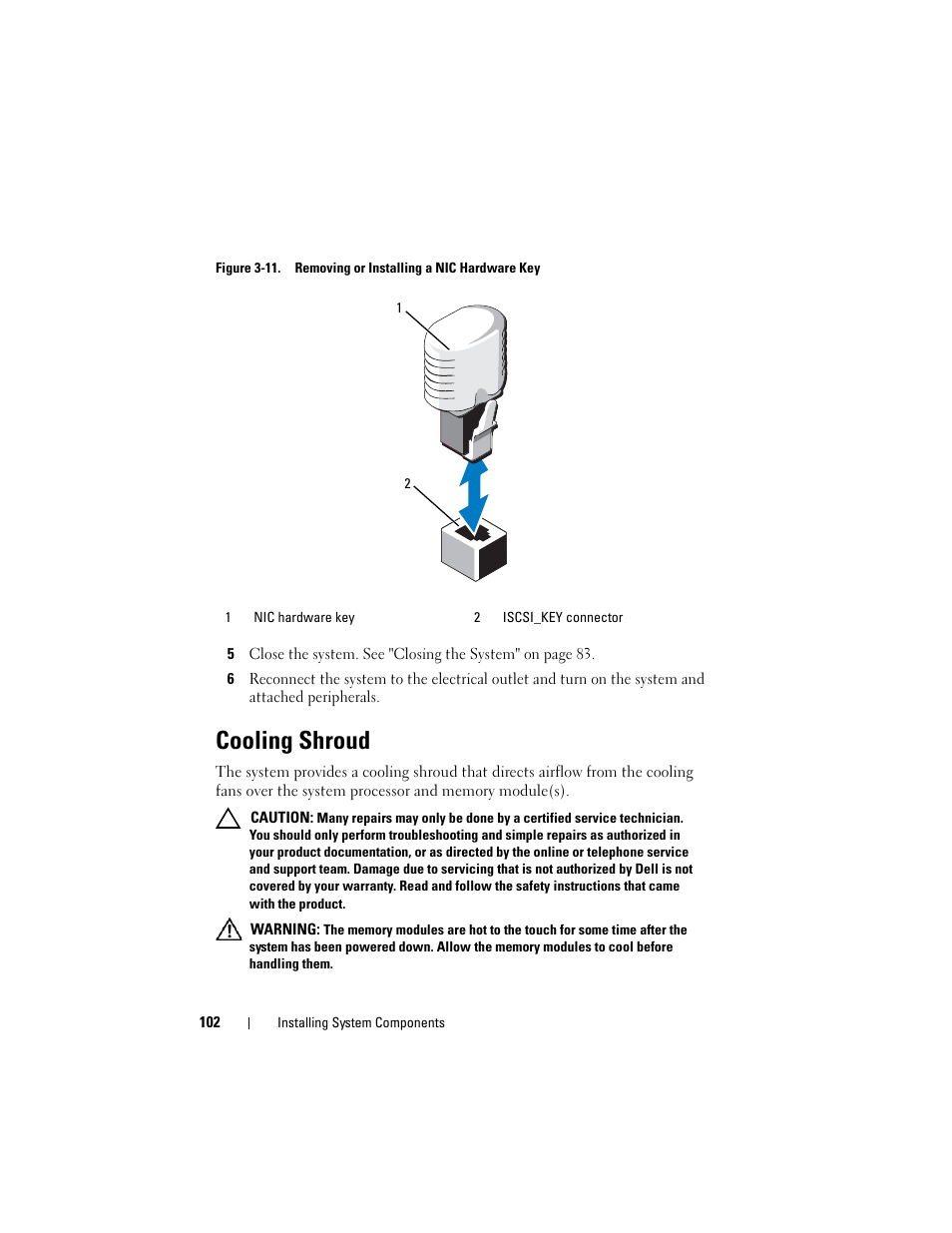 Cooling shroud | Dell DX6000 User Manual | Page 102 / 198