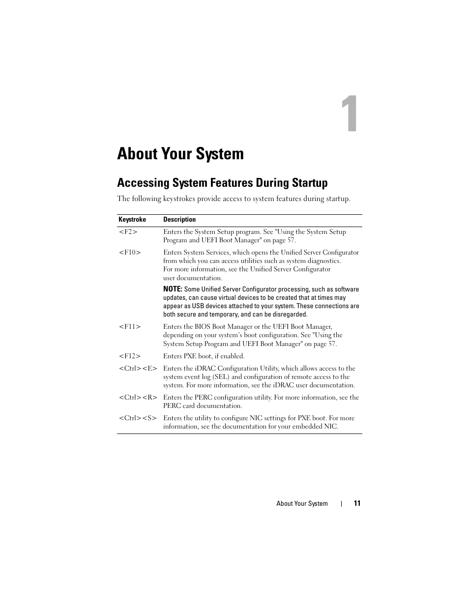 About your system, Accessing system features during startup | Dell DX6000 User Manual | Page 11 / 198