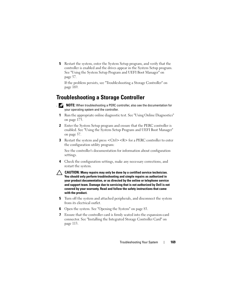 Troubleshooting a storage controller | Dell DX6000 User Manual | Page 169 / 198