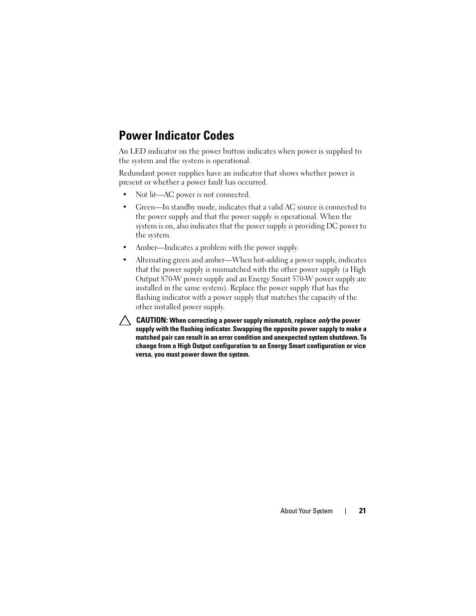 Power indicator codes | Dell DX6000 User Manual | Page 21 / 198