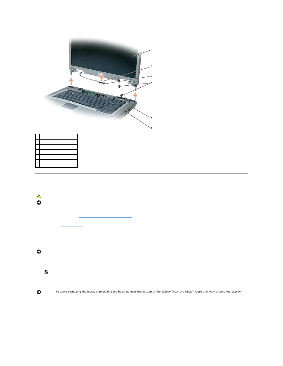 Display bezel | Dell Precision M70 User Manual | Page 17 / 46