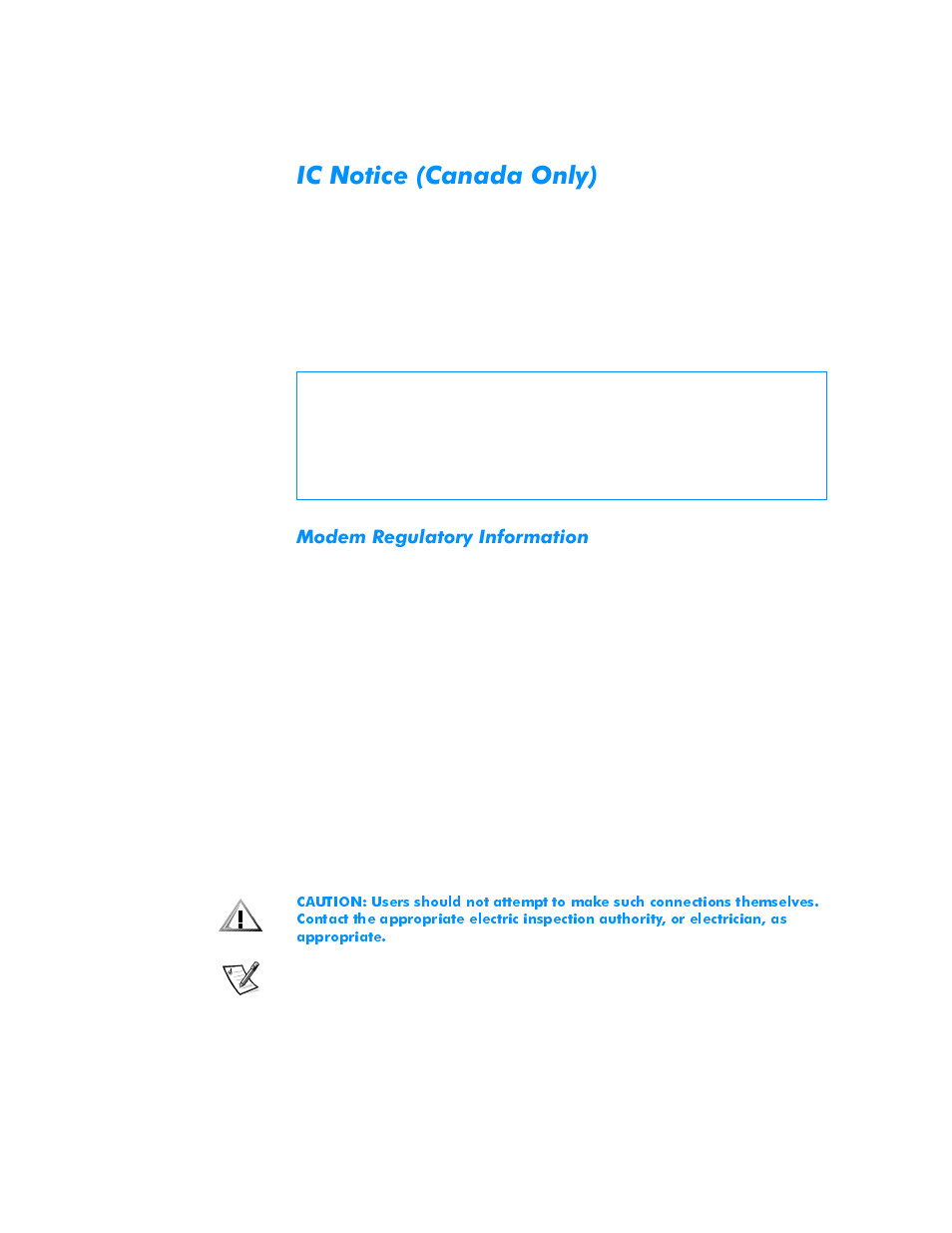 Ic notice (canada only), Modem regulatory information, 1rwlfh &dqdgd2qo | Dell Inspiron 3500 User Manual | Page 145 / 168