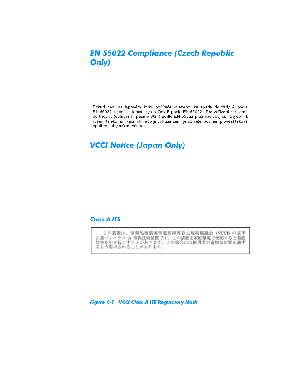 En 55022 compliance (czech republic only), Vcci notice (japan only), Class a ite | Vcci-a | Dell Inspiron 3500 User Manual | Page 147 / 168