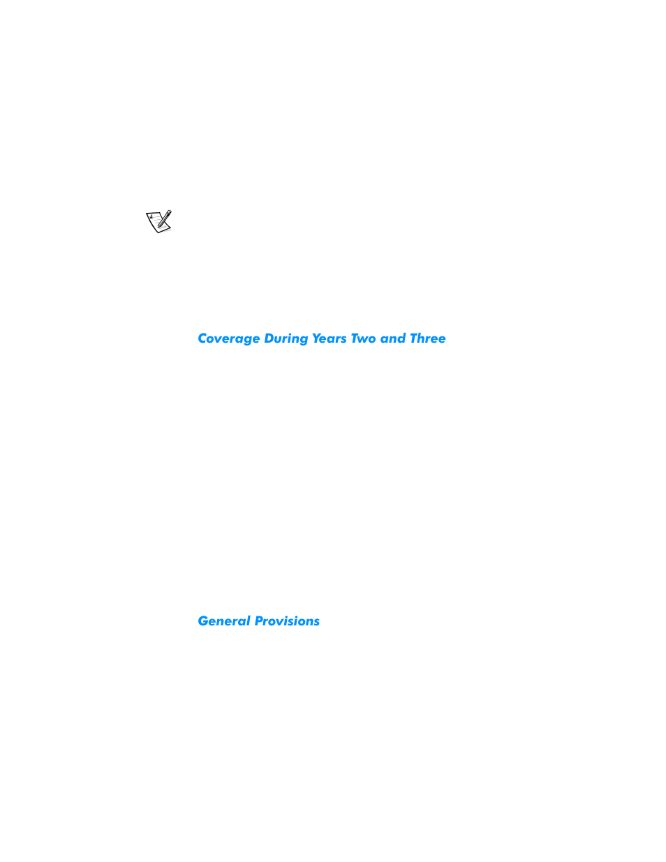 Coverage during years two and three, General provisions, Ryhudjh'xulqj<hduv7zrdqg7kuhh | Hqhudo3urylvlrqv | Dell Inspiron 3500 User Manual | Page 154 / 168