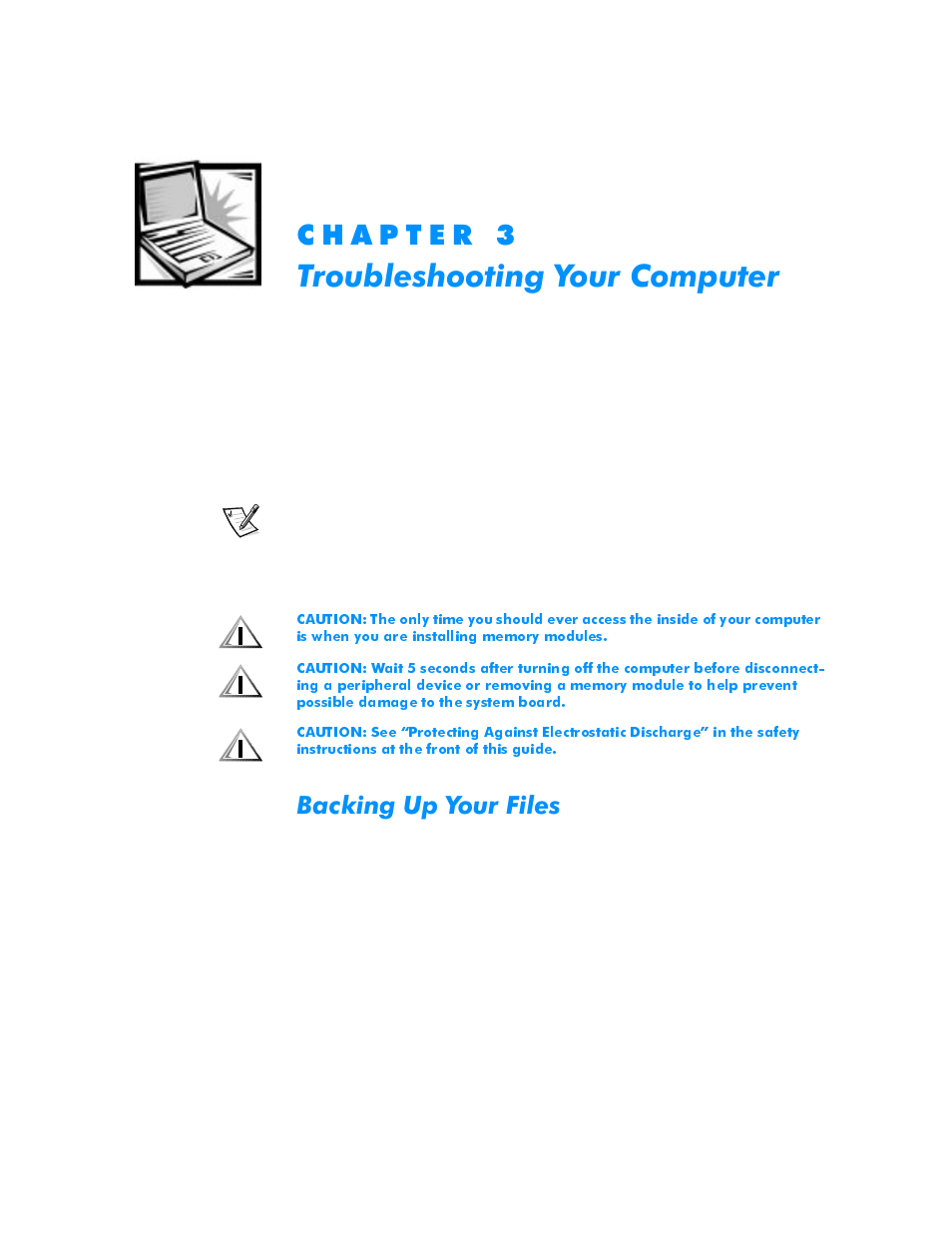 Chapter 3: troubleshooting your computer, Troubleshooting your computer, Backing up your files | Kdswhu, 7urxeohvkrrwlqj<rxu&rpsxwhu, Backing up your files -1, Dfnlqj8s<rxu)lohv | Dell Inspiron 3500 User Manual | Page 47 / 168