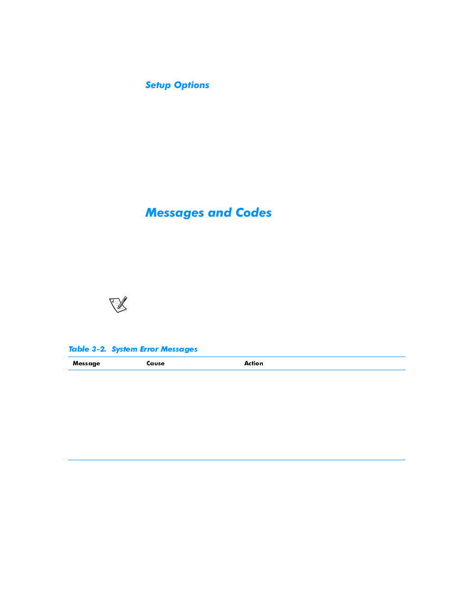 Setup options, Messages and codes, Setup options -7 | Messages and codes -7, 0hvvdjhvdqg&rghv, 6hwxs2swlrqv | Dell Inspiron 3500 User Manual | Page 53 / 168