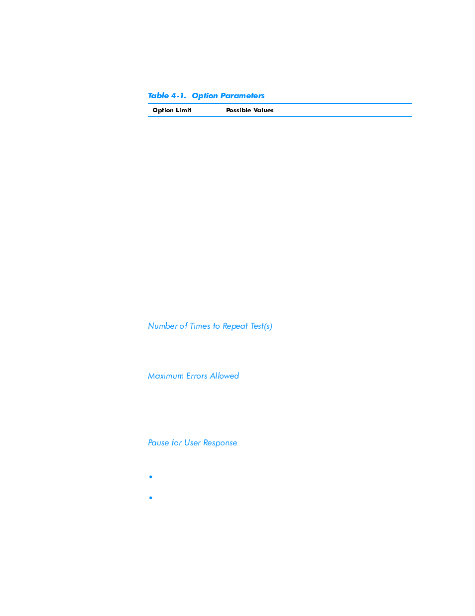 Number of times to repeat test(s), Maximum errors allowed, Pause for user response | Number of times to repeat test(s) -9, Maximum errors allowed -9, Pause for user response -9 | Dell Inspiron 3500 User Manual | Page 91 / 168