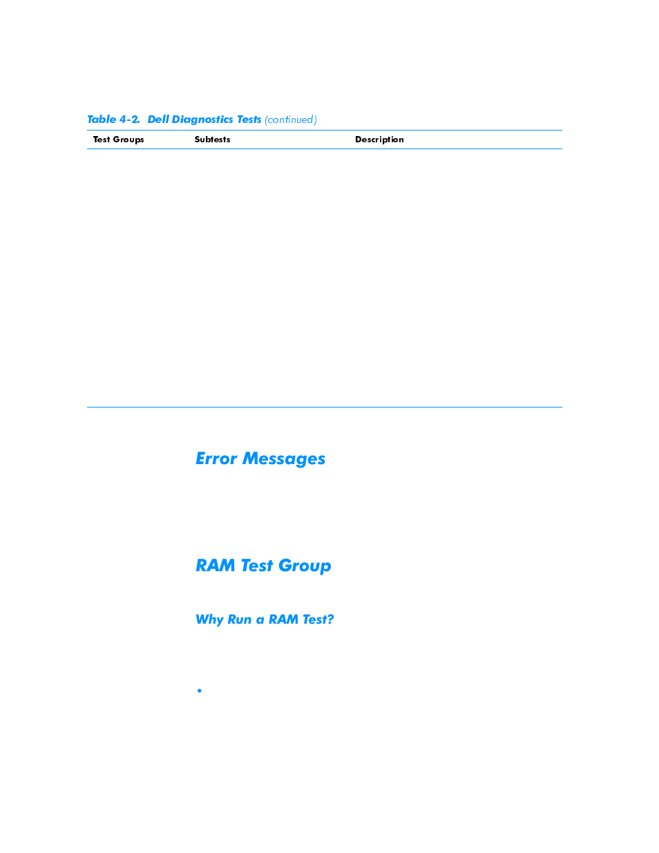 Error messages, Ram test group, Why run a ram test | Error messages -14, Ram test group -14, Why run a ram test? -14, Uuru0hvvdjhv, 5$07hvw*urxs | Dell Inspiron 3500 User Manual | Page 96 / 168