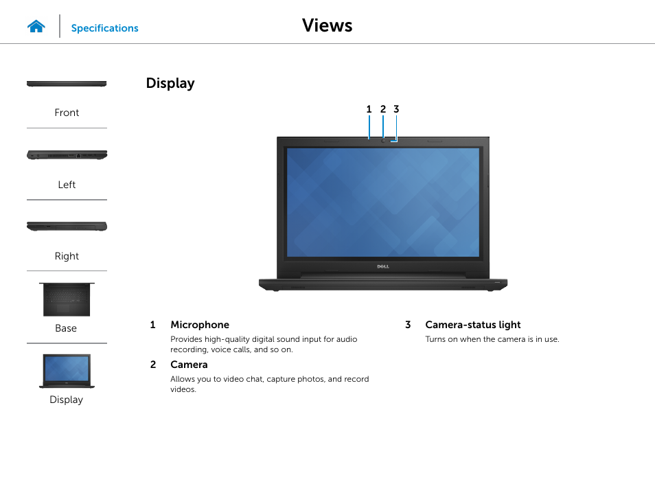 Display, Views | Dell Inspiron 15 (3542, Early 2014) User Manual | Page 6 / 22