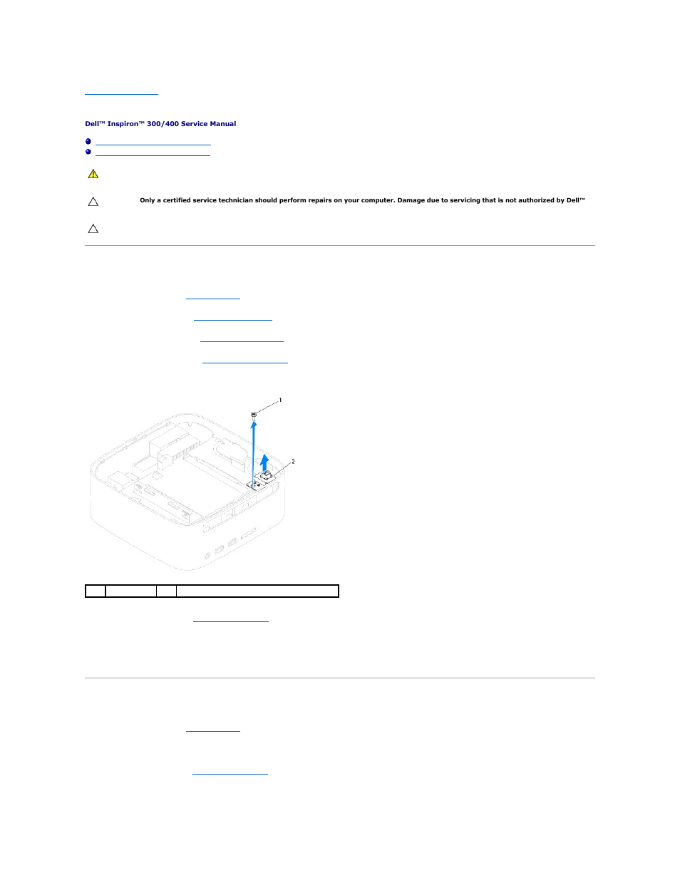 Power-button bracket, Removing the power-button bracket, Replacing the power-button bracket | Dell Inspiron Zino HD (400, Late 2009) User Manual | Page 34 / 53