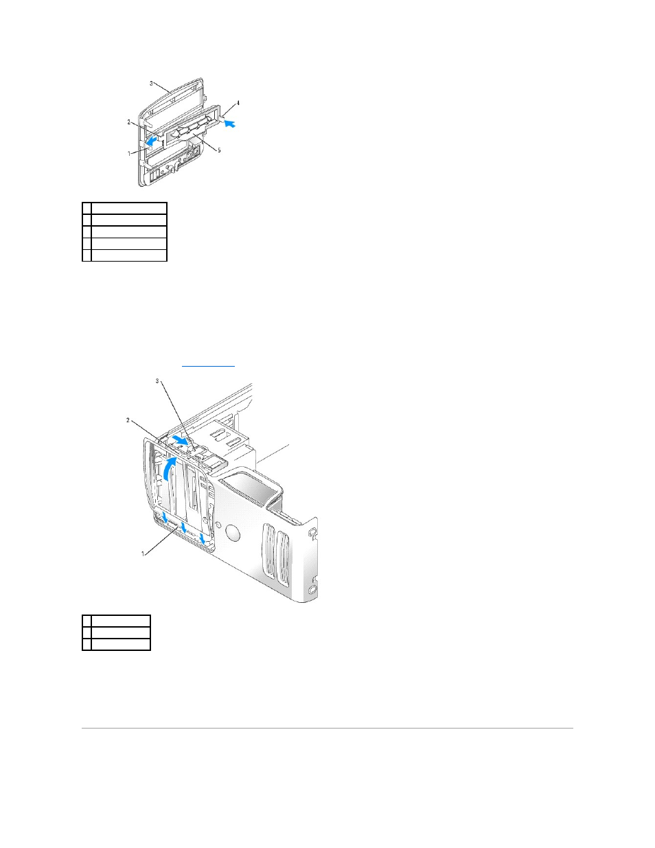 Drives, Replacing the drive panel | Dell Dimension 3100/E310 User Manual | Page 21 / 52