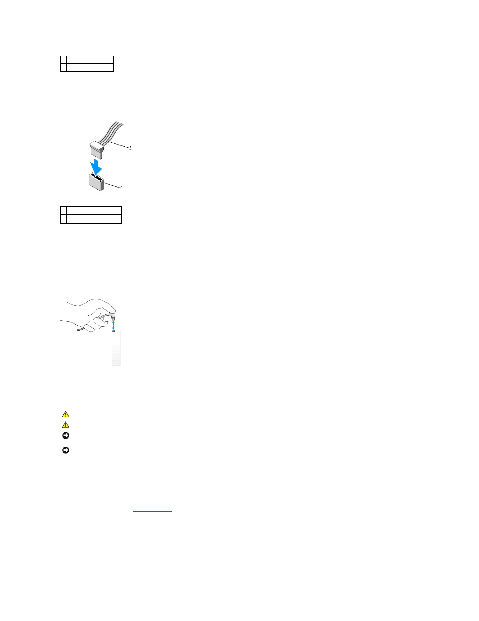 Hard drive, Power cable connector, Connecting and disconnecting drive cables | Removing a hard drive | Dell Dimension 3100/E310 User Manual | Page 23 / 52