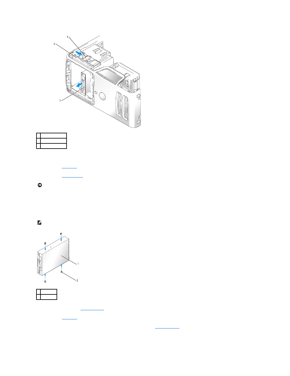 If you are adding a floppy drive, see, Installing a floppy drive | Dell Dimension 3100/E310 User Manual | Page 27 / 52