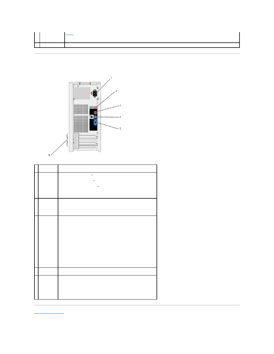 Back view of computer | Dell Dimension 3100/E310 User Manual | Page 3 / 52