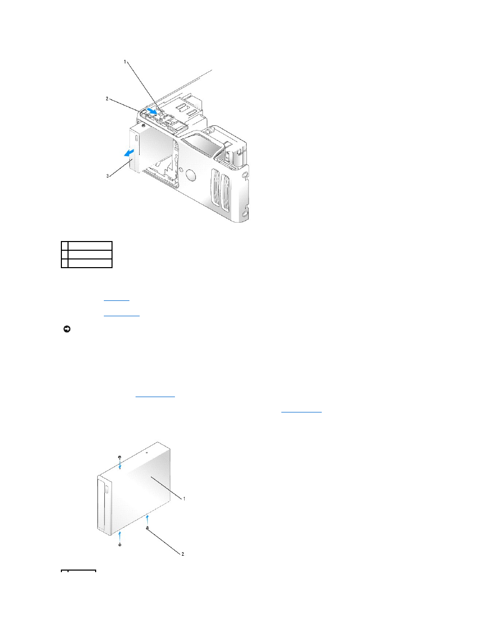 Installing a cd/dvd drive | Dell Dimension 3100/E310 User Manual | Page 32 / 52