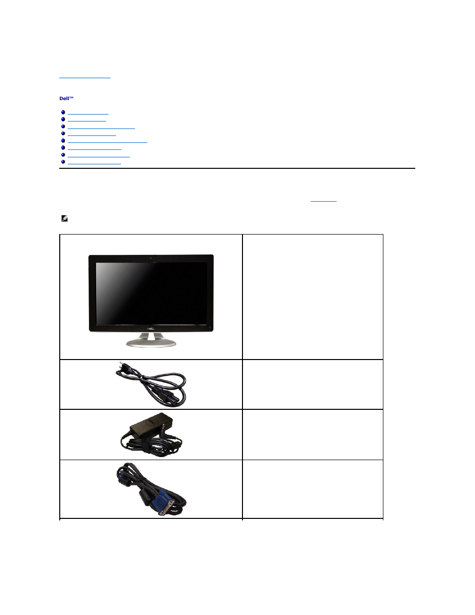 About your monitor, Package contents | Dell SX2210T Touch Monitor User Manual | Page 2 / 43