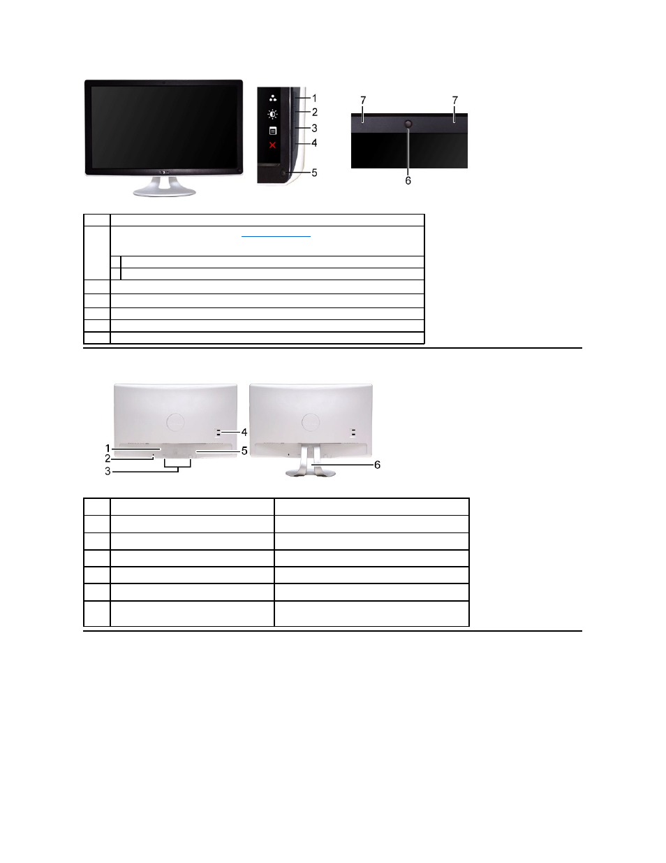 Back view side view | Dell SX2210T Touch Monitor User Manual | Page 4 / 43