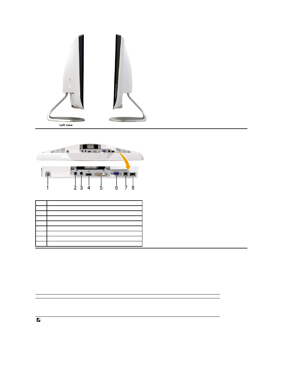 Monitor specifications, Bottom view monitor specifications, Power management modes | Dell SX2210T Touch Monitor User Manual | Page 5 / 43