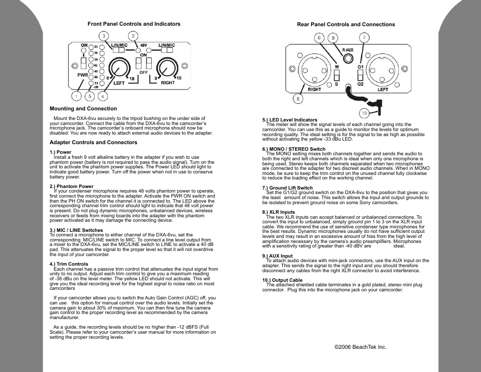 BeachTek DXA-6vu User Manual | Page 2 / 2
