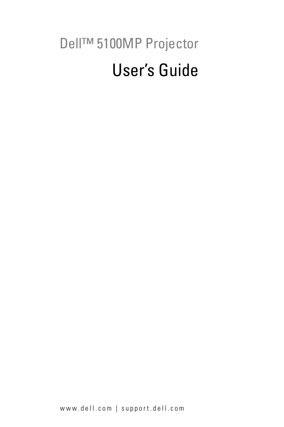 Dell 5100MP Projector User Manual | 61 pages