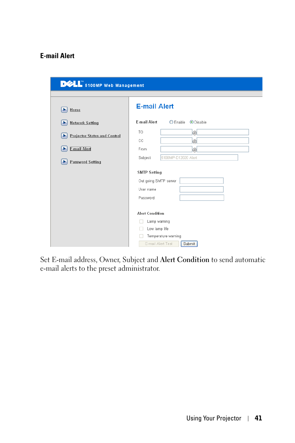 Dell 5100MP Projector User Manual | Page 41 / 61