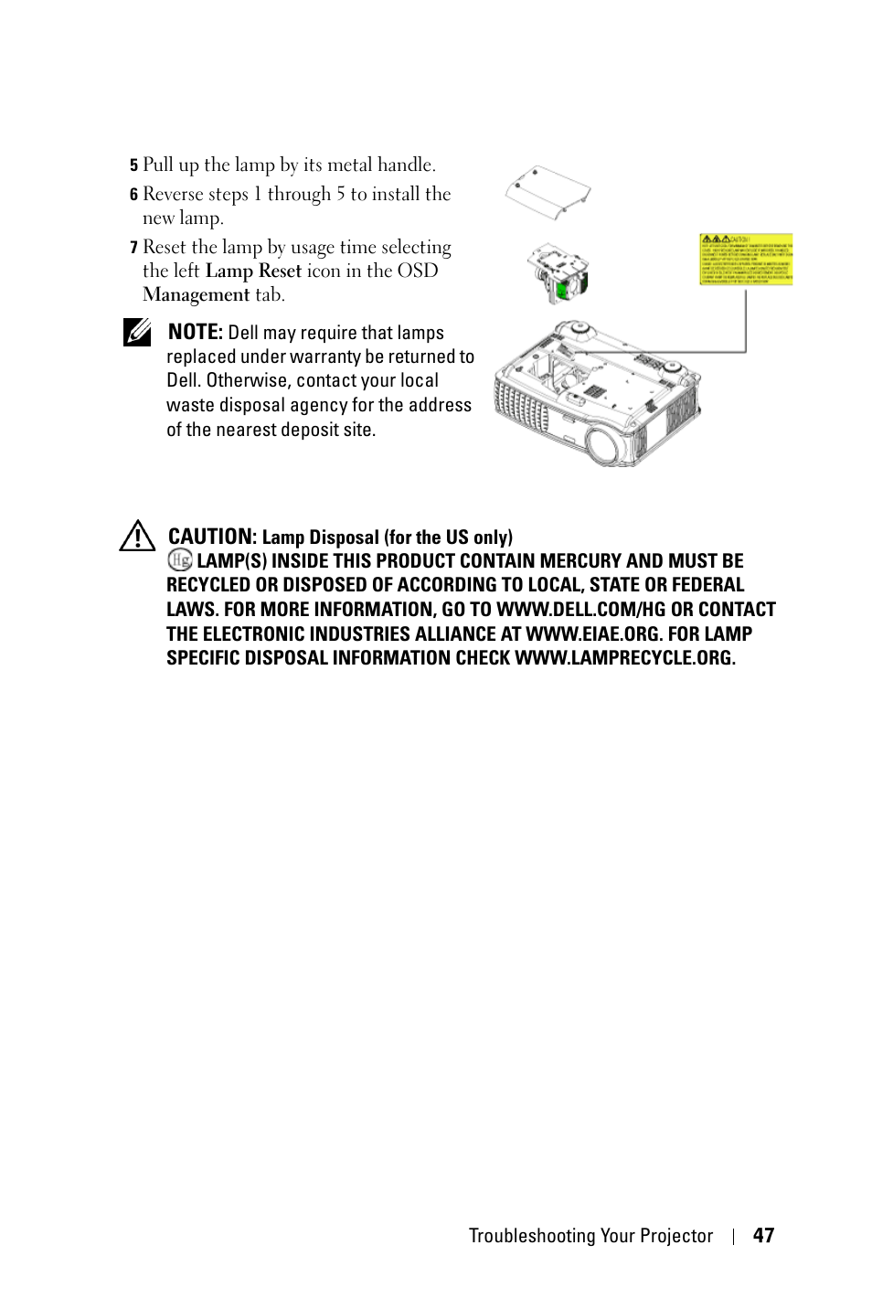 Dell 5100MP Projector User Manual | Page 47 / 61