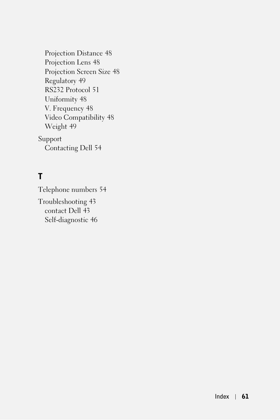 Dell 5100MP Projector User Manual | Page 61 / 61