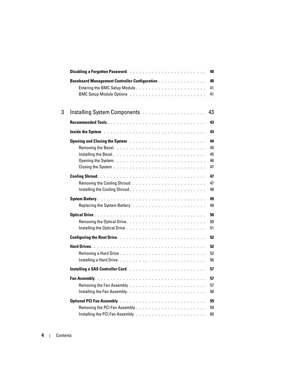 3installing system components | Dell PowerEdge 860 User Manual | Page 4 / 140