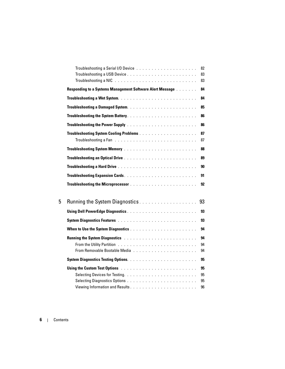 5running the system diagnostics | Dell PowerEdge 860 User Manual | Page 6 / 140