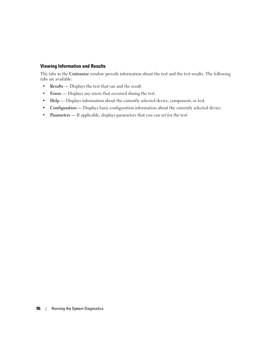 Viewing information and results | Dell PowerEdge 860 User Manual | Page 96 / 140