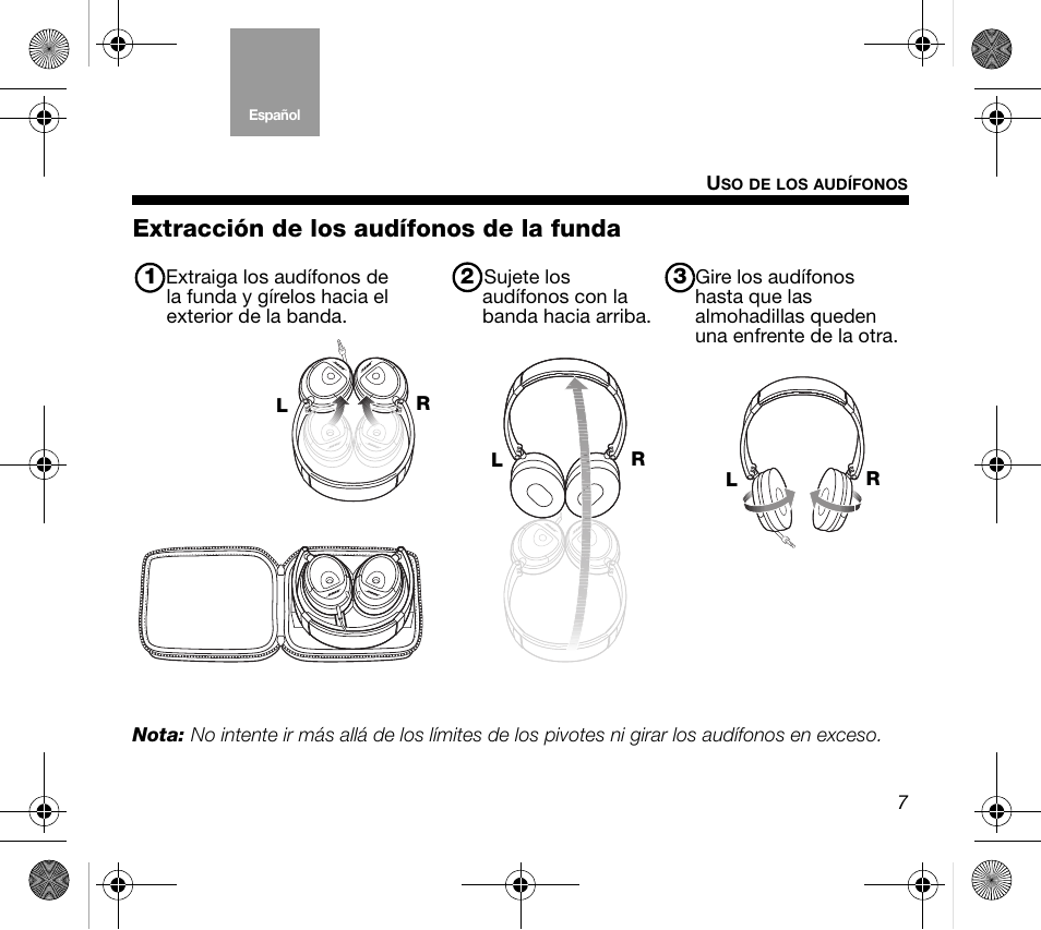 Extracción de los audífonos de la funda | Bose Mobile On-Ear Headset User Manual | Page 17 / 36