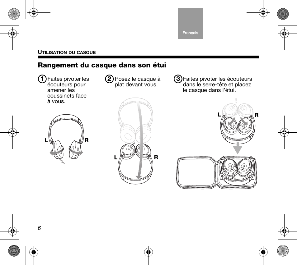 Rangement du casque dans son étui | Bose Mobile On-Ear Headset User Manual | Page 26 / 36