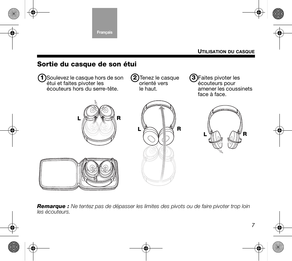 Sortie du casque de son étui | Bose Mobile On-Ear Headset User Manual | Page 27 / 36