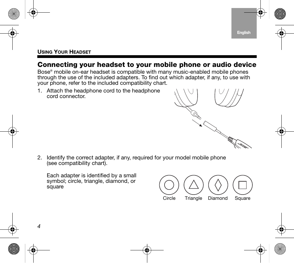 Bose Mobile On-Ear Headset User Manual | Page 4 / 36