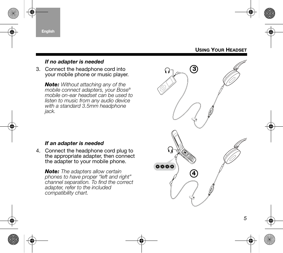 Bose Mobile On-Ear Headset User Manual | Page 5 / 36