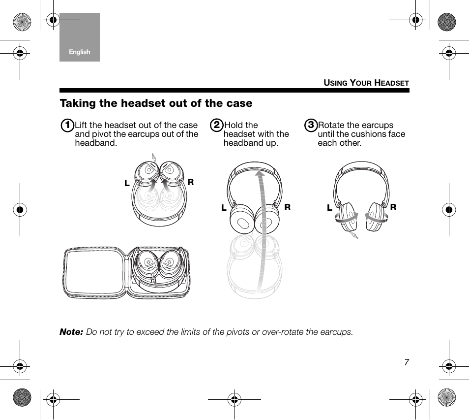 Taking the headset out of the case | Bose Mobile On-Ear Headset User Manual | Page 7 / 36