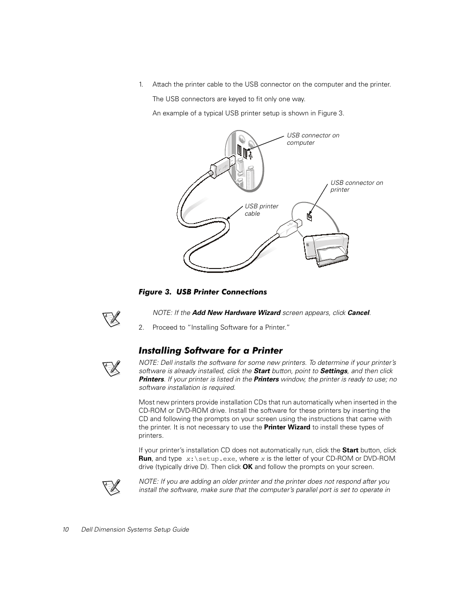 Installing software for a printer | Dell Dimension L___cx User Manual | Page 12 / 14