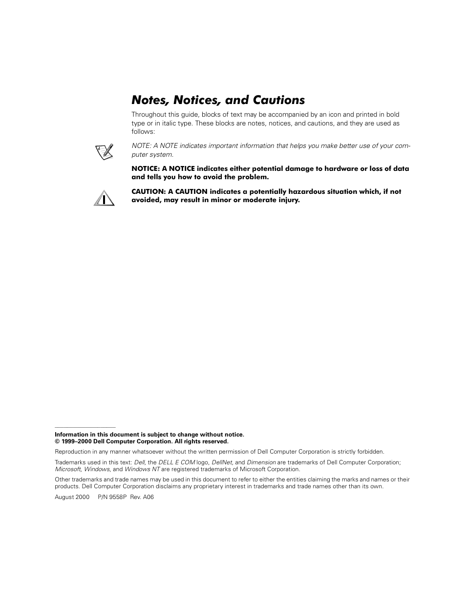 Notes, notices, and cautions | Dell Dimension L___cx User Manual | Page 2 / 14